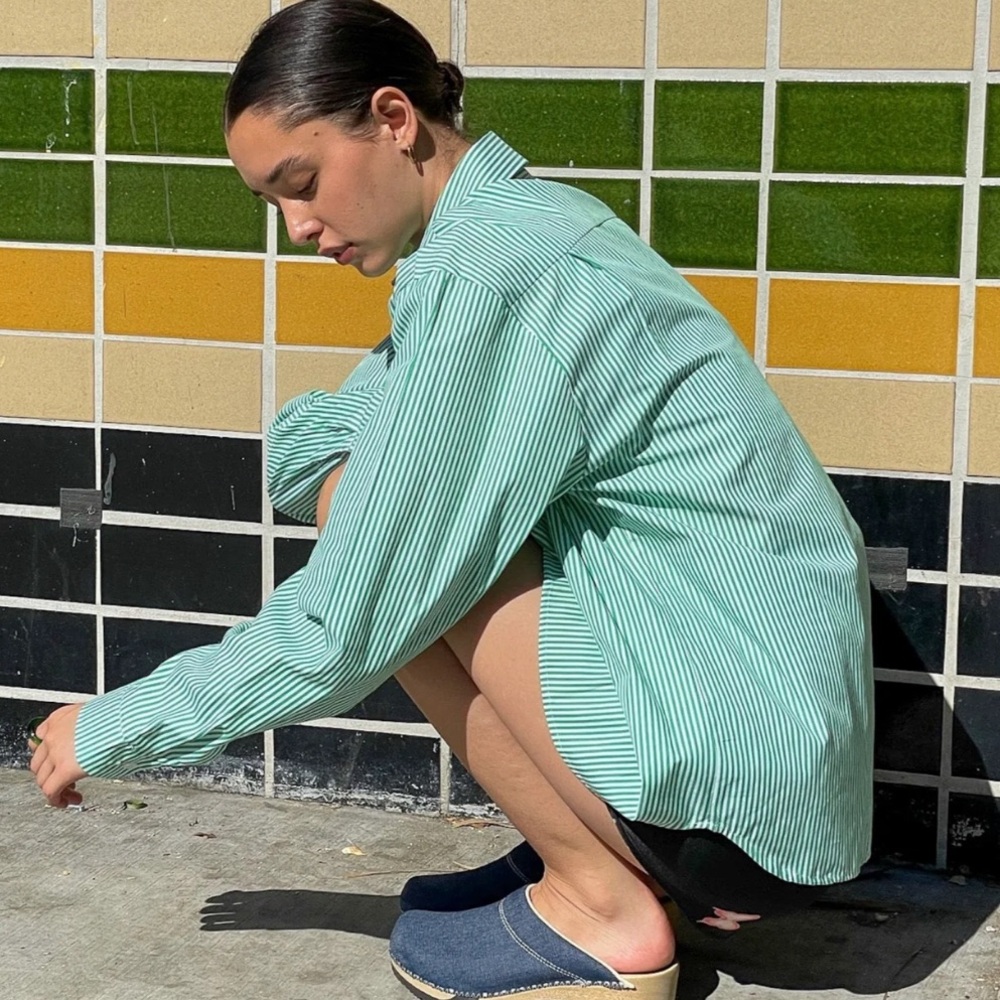 Lisa Says Gah Kelly Stripe Annie Button Up Shirt